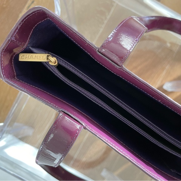 Authentic CHANEL Eggplant Purple Patent Gorgeous Tote Bag - Picture 5 of 10